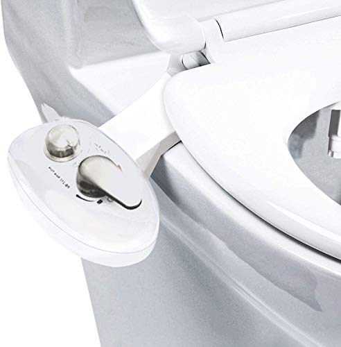 Self Cleaning Nozzle Bidet Non-Electric Home Mechanical Toilet Seat Attachment Retractable Nozzle, Fresh Water Pressure Adjustment (Warm Water Metal) - style: Warm Water Metal