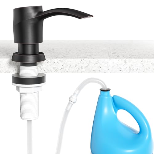 Kitchen Sink Soap Dispenser，Oil Rubbed Bronze Built-in Dispenser, ABS Dispenser Pump with 47”Extension Tube, No More Messy Refills(No Bottle) - color: Oil Rubbed Bronze, style: 47'' Tube