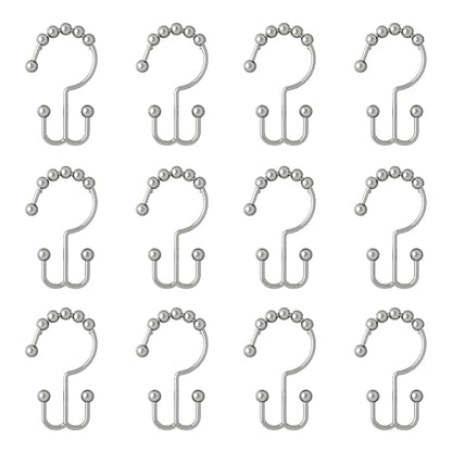 Zenna Home Shower Curtain Hooks, Chrome, Set of 12 – Premium Shower Curtain and Liner Rings with Double Roller Glide and Double-Sided Design – Rust Resistant - color: Chrome