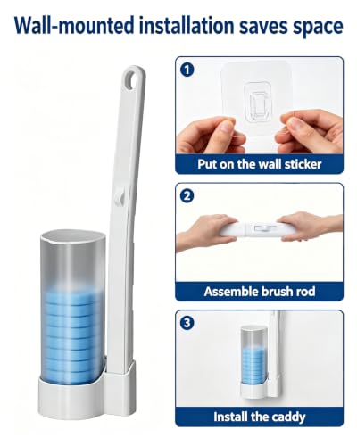 Disposable Toilet Brush Set with Holder, 36pcs Toilet Wand Refills, Toilet Bowl Cleaner System for Bathroom - size: 1 Brush+36 Refills