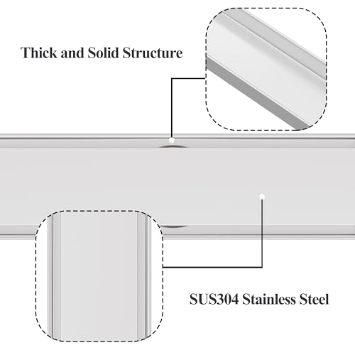 12 Inch Linear Shower Drain Brushed Floor Drain with Removable SUS304 Stainless Steel CUPC Certificate and 2-in-1 Tile Insert Grate Cover - color: Brushed, size: 12inch