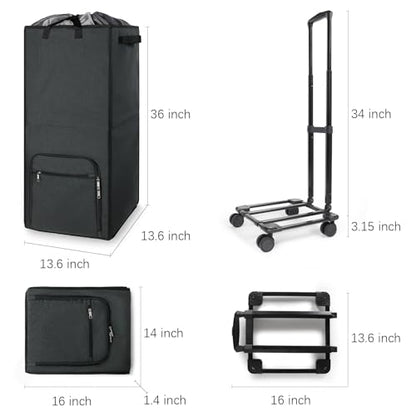 Bukere Extra Large 2 in 1 Rolling Laundry Basket with Wheels, 110L Freestanding Collapsible Laundry Hamper Bag with Removable Wheeled Cart for Clothes Storage College Dorm Apartment Laundry Room