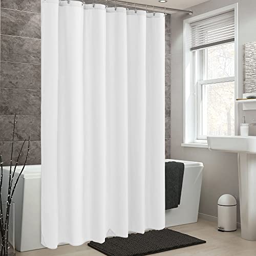 ALYVIA SPRING 72x76 Long Waterproof Fabric Shower Curtain or Liner White | 2 Magnets, Soft Cloth & Hotel Quality, Machine Washable, Light-Weight, Long Size - color: White, size: 72"W x 76"L (Pack of 1)