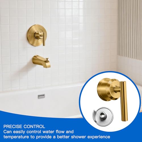All Metal Replacement for Moen Tub/Shower Lever Handle, Compatible with Moen Posi Temp Shower Handle and for Cartridge,Single Handle Faucets for Adjust Water Volume and Temperature,Retro Gold - color: Retro Gold