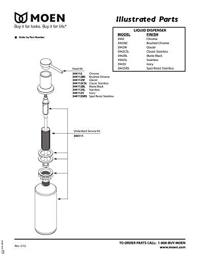 Moen 3942 Kitchen Soap Dispenser, Chrome | Refill Above Sink - color: Chrome