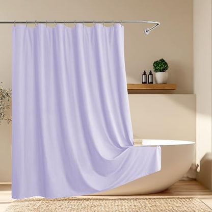 Aiyufeng Light Purple Shower Curtains for Bathroom，Dot Like Embossed Textured Waterproof Soft Polyester Cloth Shower Curtain，Hotel Spa Machine Washable，72Wx72L - color: Light Purple, size: 72"W x 72"L (Pack of 1)