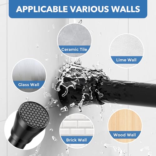 2 Pack Black Shower Curtain Rod - Adjustable 45-77 inch Tension Curtain Rod, Spring loaded Curtain Rod for Bathroom Window - color: Black, size: 45 to 77 inch-2pcs