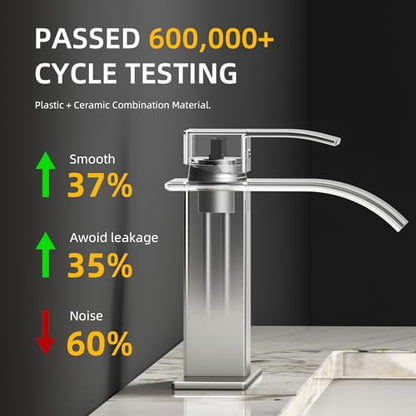Waterfall Bathroom Faucet,Brushed Nickel Stainless Steel, 1-Handle | Modern Bathroom Sink Faucet for RV & Outdoor Basins, Pop-Up Drain, Supply Lines, 6-in Deck Plate, 1- or 3-Hole, NSF Certified - color: Brushed Nickel