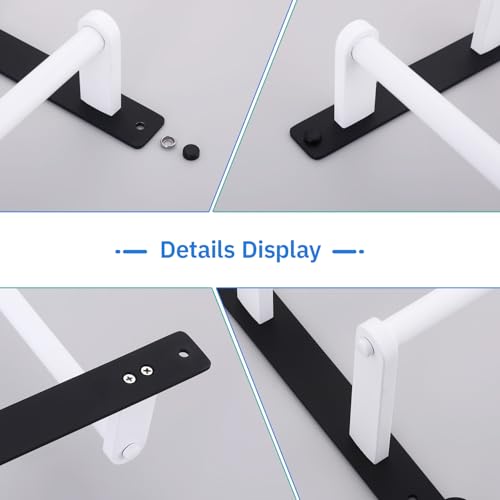 Bathroom Double Towel Rack with Hooks, 18-Inch Towel Bar - Stainless Steel Wall Mounted Towel Holder, White & Black - color: Black & White, size: 18-Inch