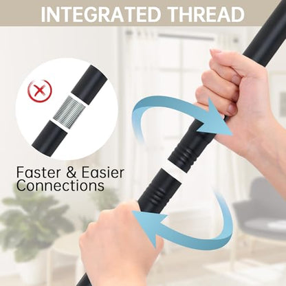 BRIOFOX Shower Curtain Rod Adjustable 18-64 Inch, Stainless Steel Spring Tension Shower Rod No Drilling Non Slip, Matte Black - color: Matte Black, size: 18-64 Inch