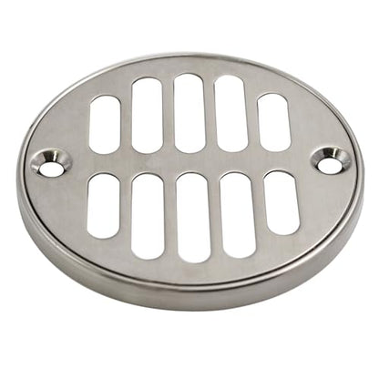 Westbrass R313-07 4-1/4" Brass Shower Tile Square with 3-1/2" OD Round Strainer Grid Drain Cover, Satin Nickel - color: Satin Nickel, size: 1-Pack