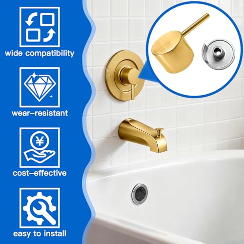 All Metal Replacement for Moen Tub/Shower Lever Handle, Compatible with Moen Posi Temp Shower Handle and for Cartridge,Single Handle Faucets for Adjust Water Volume and Temperature,Brushed Gold - color: Brushed Gold