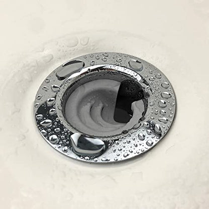 Bathtub Drain Funnel for Hair Clog Prevention, 2 Size Pack 1.3"-1.7" Tub Drains (Gray)