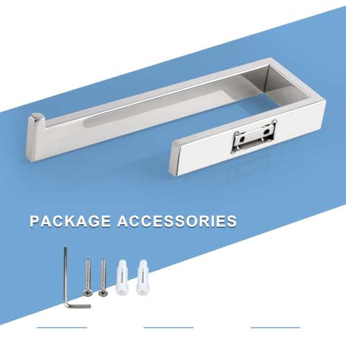 Sayayo Chrome Towel Bar for Bathroom Wall, 10 Inch Hand Towel Holder | SUS304 Stainless Steel Towel Ring, Kitchen Towel Rack Modern Square - color: Chromed