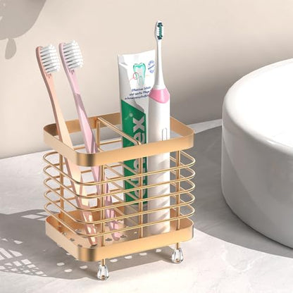 Luxspire Toothbrush Holders for Bathroom, Stainless Steel, 2 Slots, Rose Gold - color: Rose Gold, size: 2 slots