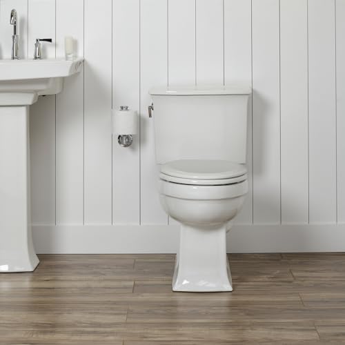 Mayfair Cameron Pink Toilet Seat, Non Slip Heavy Duty Wood, Easy Clean, Made in USA, Round - color: Pink, size: Round