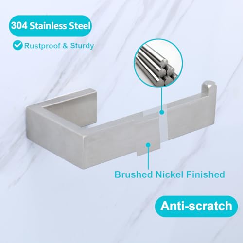 TocTen Toilet Paper Holder-Bathroom Tissue Holder Fit Big Roll Paper, Toilet Paper Roll Holder Wall Mounted Made of Thicken 304 Stainless Steel, Suitable for Bathroom, Kitchen, Office (5.9In, Brushed) - color: Brushed Nickel-square