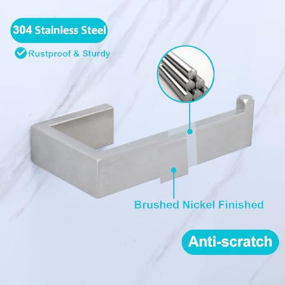 TocTen Toilet Paper Holder-Bathroom Tissue Holder Fit Big Roll Paper, Toilet Paper Roll Holder Wall Mounted Made of Thicken 304 Stainless Steel, Suitable for Bathroom, Kitchen, Office (5.9In, Brushed) - color: Brushed Nickel-square
