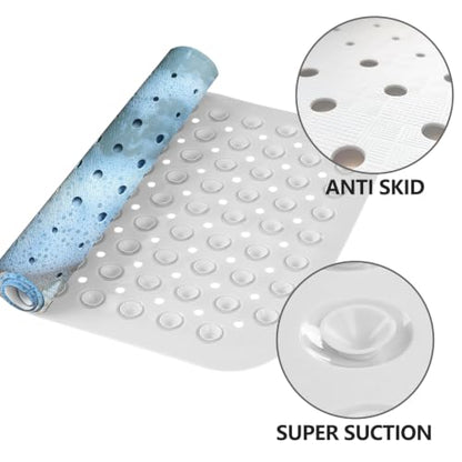 LNOND Summer Beach Bathtub Mat Non Slip, 40 X 16 Inch Tub Mat for Bathroom, Beach Starfish Shell Bath Tub Shower Mat with Drain Holes and Suction Cups - color: Beach Starfish Shell Bathtub Mat