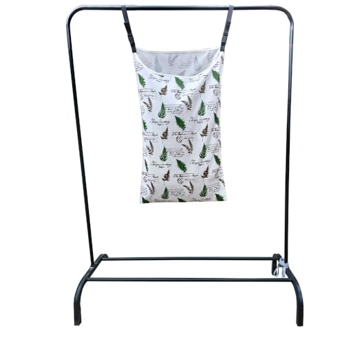 Hanging Laundry Hamper Bag, Stylish Durable Space Saving Laundry Bag with Zipper and Wide Open Top, Basket for Home, Dorm, or Travel, Hangs from Rails, Doors and Hooks