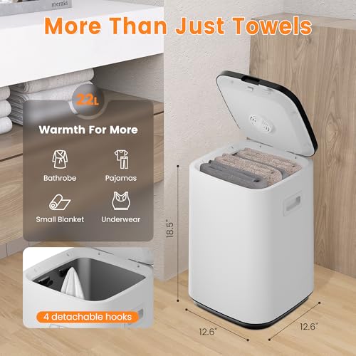 STARLEAD Heated Towel Warmers for Bathroom - 22L Large Towel Warmer Bucket, Auto Shut Off, Fits Up to Two 40"X70" Oversized Towels, Bathrobes, Blankets - color: Black-rectangle
