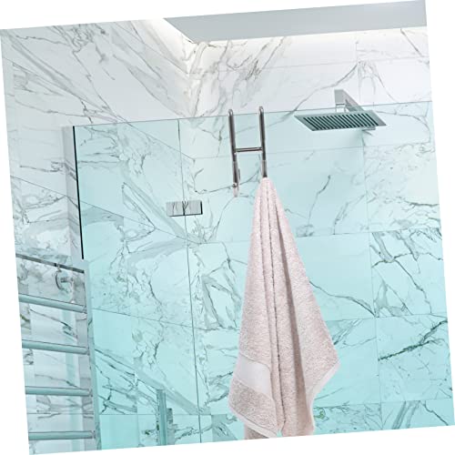 WOONEKY Stainless Steel Bathroom Hook Over Door Shower Organization Hooks Installation Towel Loofah Bathrobe Squeegee Holder - size: 12.00X11.30X4.80CM