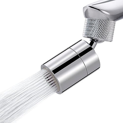 Hibbent NSF/ANSI/CAN 61 Certified Dual-function Faucet Aerator, CUPC Certification Big Angle Rotate Kitchen Sink Aerator 360 Degree Swivel Sink Sprayer Attachment-55/64 Inch Female Thread-Chrome - color: Chrome, style: Upgraded Aerator with 2 Swivel Joint