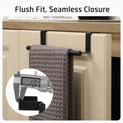 KES Over The Door Towel Rack, Over Cabinet Towel Bar Kitchen Bathroom Towel Holder Storage Dish Towel Holder, Over Cabinet Cupboard Door Towel Bar, Matte Black 2 Pack, KTH500S26-BK-P2 - color: Matte Black