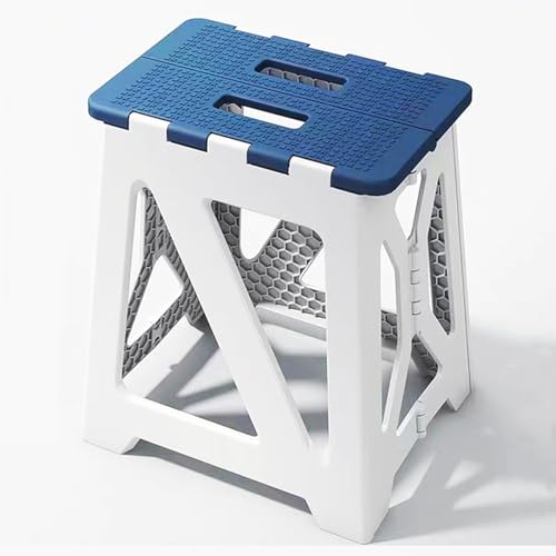 Foldable Bath Shower Safety Chair Seat Blue, Foldable and Anti-Slip Bench Bathtub Stool for Elderly or Seniors (Foldable ShowerChair 15.7" H Blue Seat Size 12.4" x 8.3“) - size: Foldable 15.7"H Blue