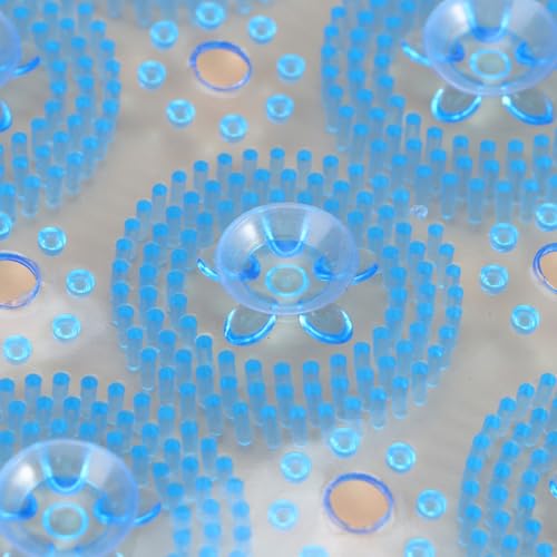 Balacoo PVC Bubbles Suction Bath Non-Slip Strong Cups with Mat Massage Blue for Safe Shower Tub Bathroom Bathing