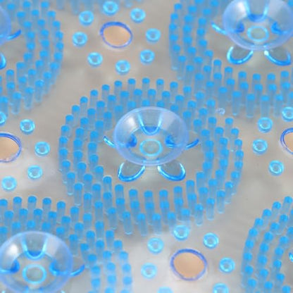 Balacoo PVC Bubbles Suction Bath Non-Slip Strong Cups with Mat Massage Blue for Safe Shower Tub Bathroom Bathing
