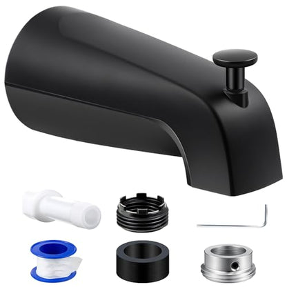 Dreyoo Tub Spout, Tub Faucet for Bathtub (Matte Black,Simple) | Bathroom Bathtub Faucet with Adapters, Hex Wrench, Universal Faucet for Bathtub Fits 1/2" Copper Pipe, 1/2" IPS and 3/9" IPS - color: Matte Black, style: Simple