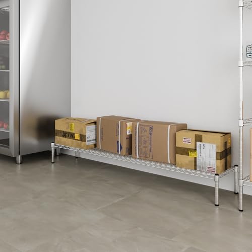 14" Deep x 72" Wide x 8" Height 1-Tier Wire Shelving Kit | NSF Commercial Storage Rack Unit - size: 14" Deep x 72" Wide