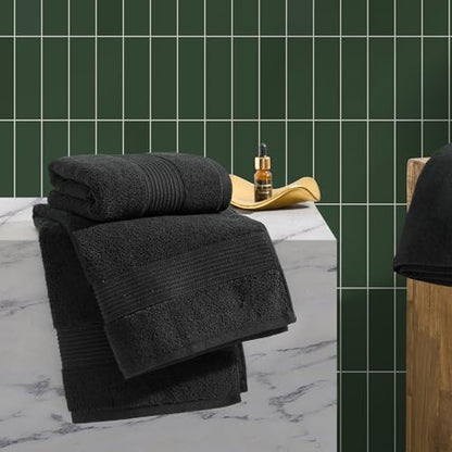 Ted Baker 2-Pack Hand Towel Set 100% Cotton Highly Absorbent 18 x 28 Black - color: Black, size: Hand Towel Set - 2 Piece