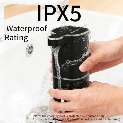 Automatic Foaming Soap Dispenser, Touchless Hand Soap Dispenser, USB Rechargeable, 4 Adjustable Levels, 14.2 oz (420 ml) Large Capacity, for Bathroom, Kitchen & School (Black, Foaming) - color: Black, size: Foaming