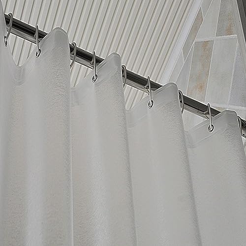 AooHome 72 W x 60 L inch Short Shower Curtain Liner, Frosted Eva Shower Curtain with Magnets, Water Repellent, Semi Transparent - color: Frosted, size: 72"W x 60"L (Pack of 1)