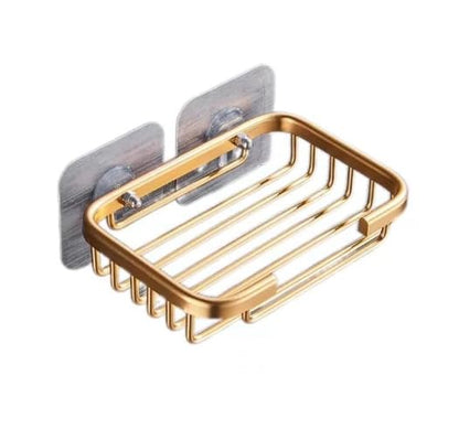 Gold Bar Soap Holder for Shower Wall, Stainless Steel Adhesive Soap Dish for Bathroom, Drill Free Soap Holder Storage Rack Soap Dishes, Holders and Dispensers, Bathroom Soap Dishes