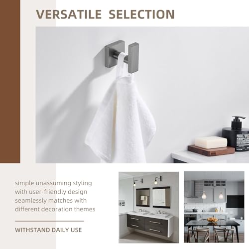 Angle Simple Gunmetal Gray Bathroom Towel Hook, Coat Robe Clothes Wall Hook | SUS304 Stainless Steel, Bathrobe Holder for Hat Dog Leash Bag Key, Kitchen Shower Hand Towel Hanger, Screw Wall Mount - color: Gunmetal Gray