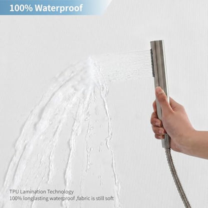 Waterproof Fabric Shower Curtain,No Liner Needed,36x72,White | 2-in-1 Design,Linen Textured,100% Waterproof TPU-Laminated Backing,Magnetic Weighted,Machine Washable,For Bathroom,Hotel - color: White, size: 36"W x 72"L (Pack of 1)