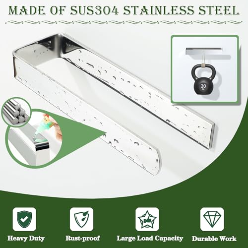 Alise Hand Towel Holder Self Adhesive Towel Bar for Bathroom,Chrome | Towel Hanger for Bathroom,SUS304 Stainless Steel Towel Rack for Kitchen Under Sink Cabinet Wash Basin Side,No Drilling - color: Polished Chrome
