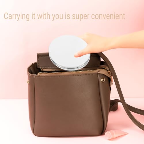 Portable Makeup Mirror Double-Sided - 1 Pcs Daily Beauty Tool, Purse Accessory - color: Circle