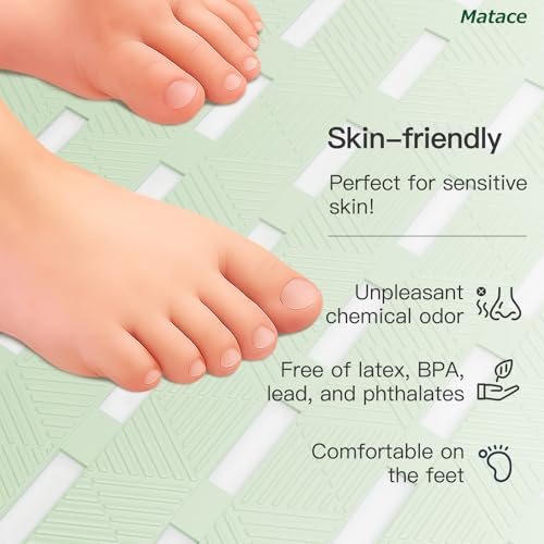 Bathtub Mat Non Slip - for Inside Bath Tub & Shower, Large 40x16 Inch, 261 Strong Suction Cups, Soft Textured Surface, Fast Drain & Quick Dry, Bathroom Safety Mat, Sage Green, Matace - color: Sage Green, size: 40" x 15.8" (Rectangular)
