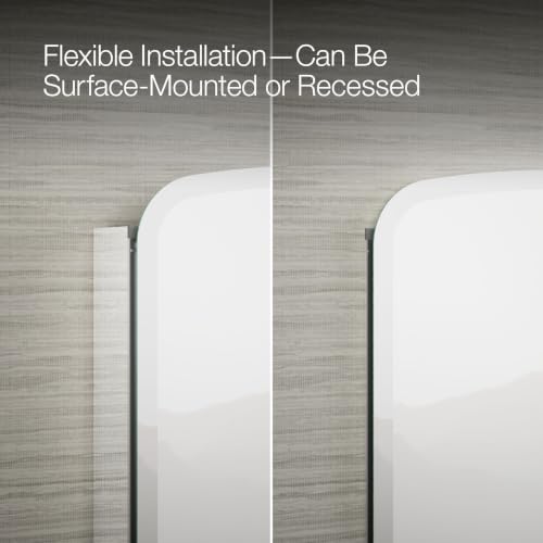 Kohler CB-CLC2031BAN Bancroft Medicine Cabinet Mirror with Beveled Mirror Door & Adjustable Shelves, Bathroom Organizers and Storage, 20 in. W x 31 in. H - style: Bancroft