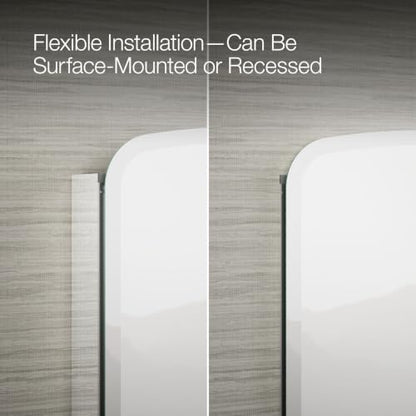 Kohler CB-CLC2031BAN Bancroft Medicine Cabinet Mirror with Beveled Mirror Door & Adjustable Shelves, Bathroom Organizers and Storage, 20 in. W x 31 in. H - style: Bancroft