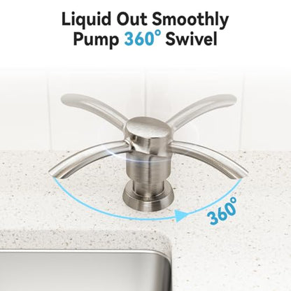 Soap Dispenser for Kitchen Sink Brushed Nickel， Built-in Dispenser, ABS Dispenser Pump with 47”Extension Tube, No More Messy Refills(No Bottle) - color: Brushed Nickel, style: 47'' Tube