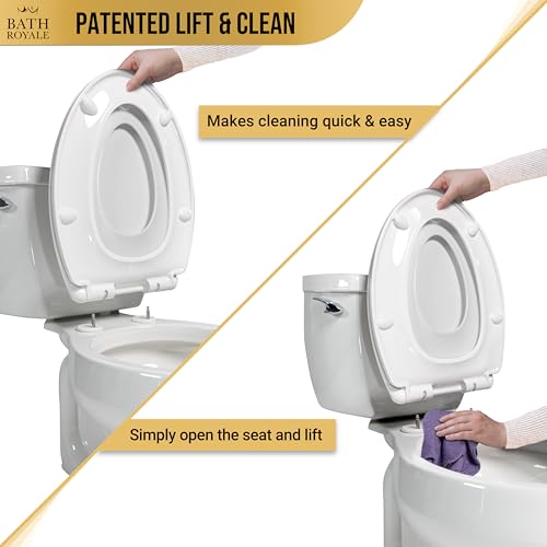 BATH ROYALE Potty Training Seat - Soft Close, Kingsport BR721-00, Elongated White, Adult & Child Combo - color: White, size: Elongated