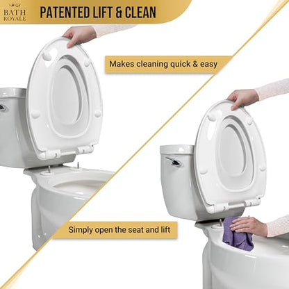 BATH ROYALE Potty Training Seat - Soft Close, Kingsport BR721-00, Elongated White, Adult & Child Combo - color: White, size: Elongated