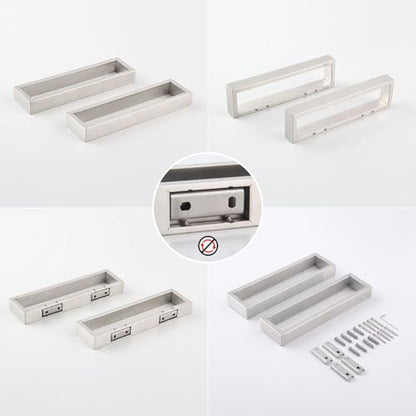 GERZWY Modern Towel Holder Square Style Brushed Stainless Steel Towel Hanger Towel Ring for Bathroom Wall Mount 2 Pack HG1716-2LS - color: Brushed