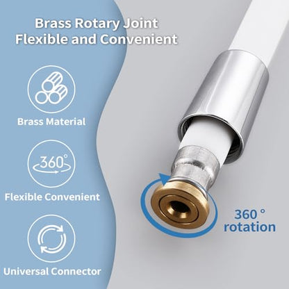 TRIPHIL Kink-Free Extra Long Flexible Shower Head Hose Replacement, Premium Anti-Explosion Matte White RV Shower Hose with Brass Insert and Nut - color: Matte White, size: 118 Inch