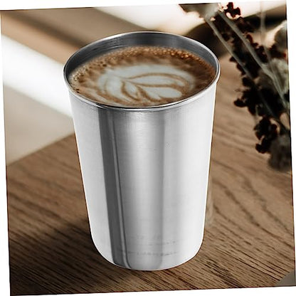 Alipis Stainless Steel Water Cup Tumbler for Beverages Toothbrush Holder and More Multi Use Drinking Cup for Home Washroom and Parties Sleek Silver Design